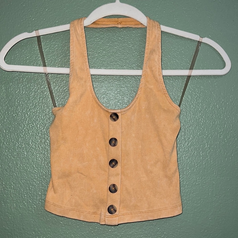 yellow halter crop top